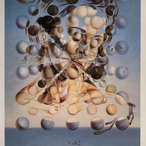Original Vintage Postcard Print, Salvador Dali &#39;Galatea of the Spheres&#39; Painted 1952