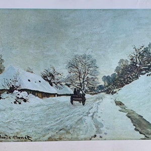 1970er Original Vintage Teller 'Der Wagen: Straße unter dem Schnee bei Honfleur' 1865 Von Claude Monet Von 'Impressionist Masters'
