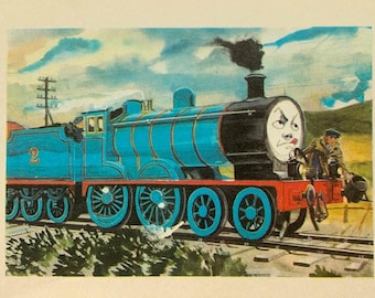 1970's Original Vintage C Reginald Dalby Main Line Engines 'Edward Is Determined' Printed Book Illustration