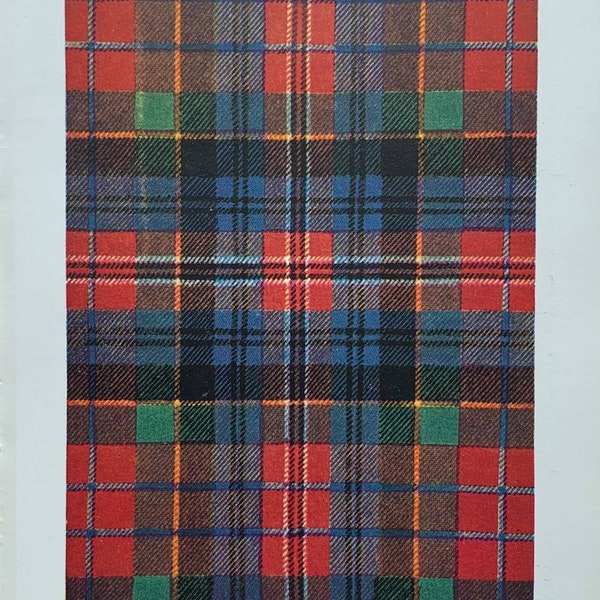 MACPHERSON 1949 Original Vintage Print from The Clans and Tartans of Scotland by Robert Bain