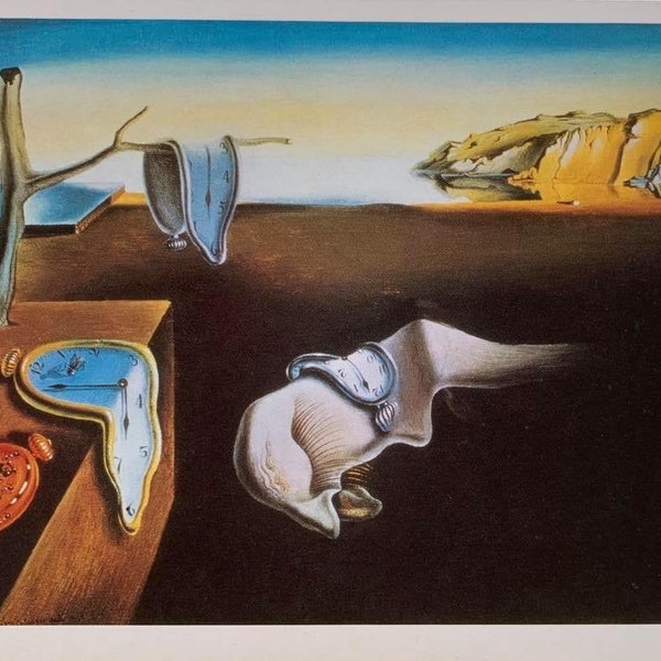 Original Vintage Postcard Print, Salvador Dali 'Salvador Dali The Persistence of Memory' Painted 1931