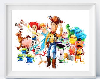 トイストーリー水彩画プリントトイストーリープリントトイストーリー
