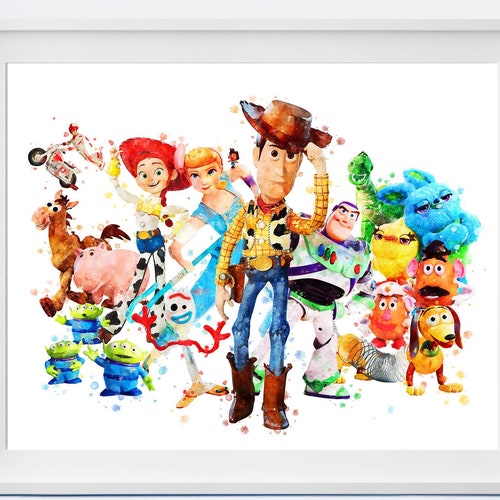 Toy Story Art Print Toy Story Watercolor Toy Story Poster Etsy