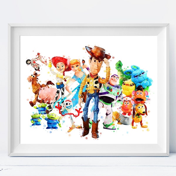 Toy Story Watercolor Printable Toy Story Print Toy Story Poster Kids Room Decor Toy Story Painting Birthday Gift Toy Story Wall Art Decor