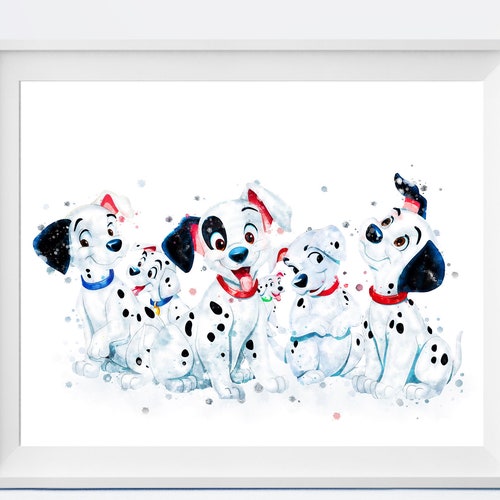 101 Dalmatians Print Wall Art 101 Dalmatians Watercolor Etsy