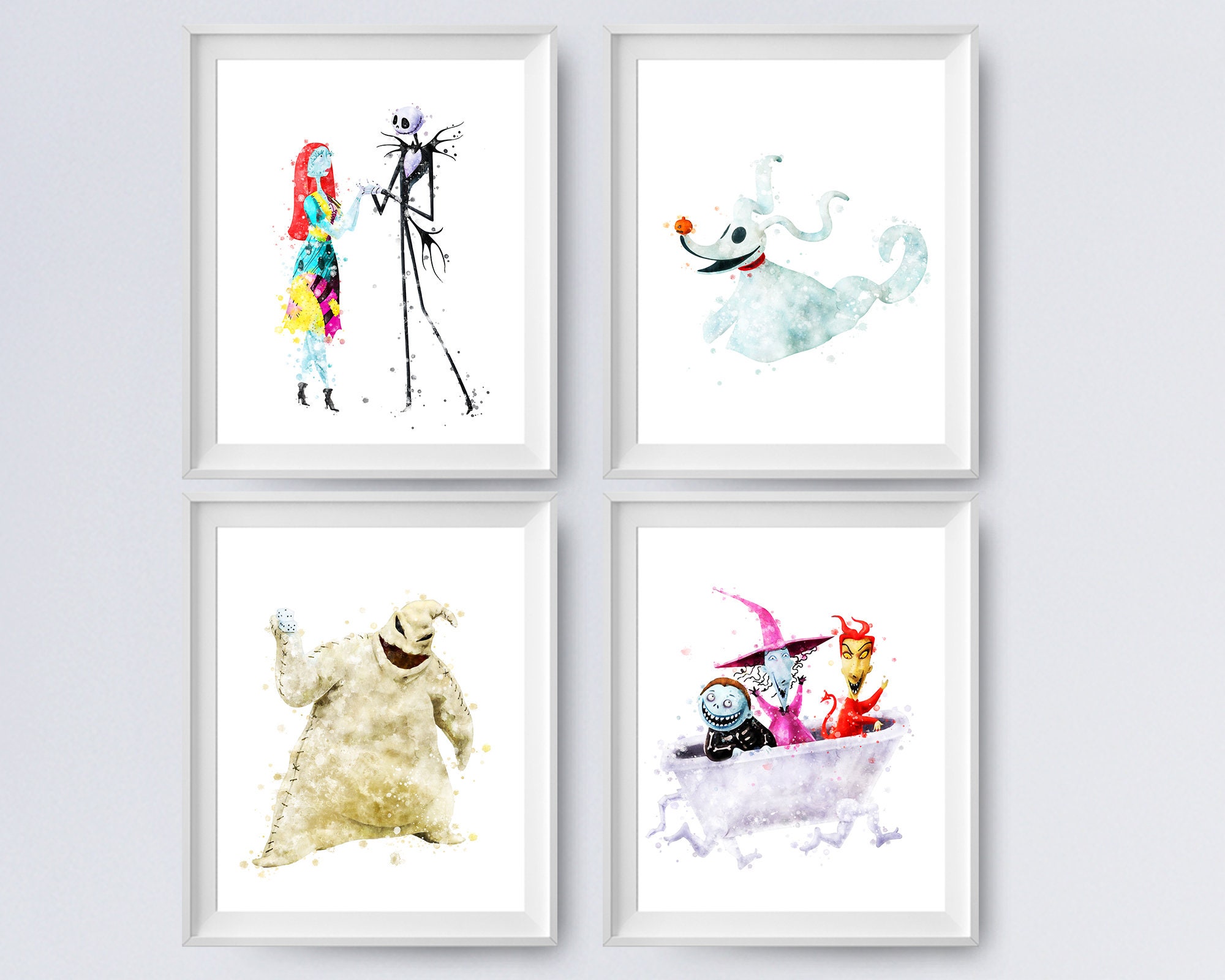 The Nightmare Before Christmas Set 4 Art Print Jack Sally