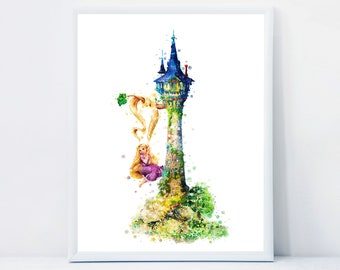 塔の上のラプンツェルのアートプリント プリンセスラプンツェルの