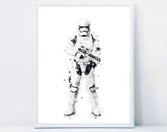 Star Wars Stormtrooper Watercolor Stormtrooper Art Print Star Wars Printable Wall Art Trooper Poster Stormtrooper Painting Star Wars Gift