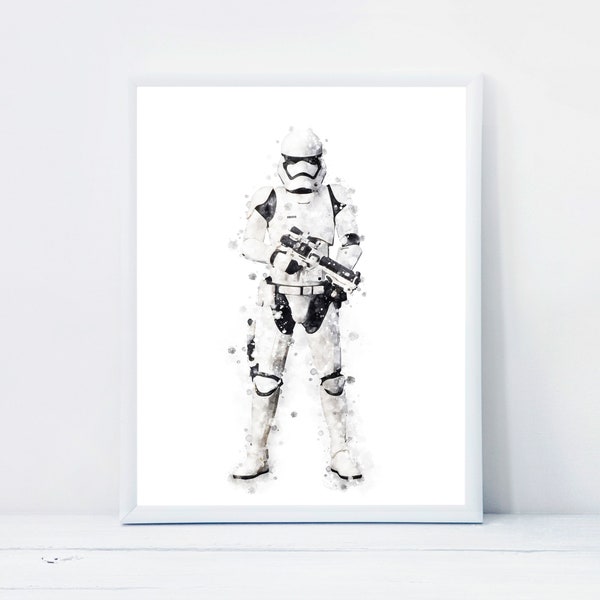 Star Wars Stormtrooper Aquarell Stormtrooper Kunstdruck Star Wars druckbare Wand Kunst Trooper Poster Stormtrooper Malerei Star Wars Geschenk