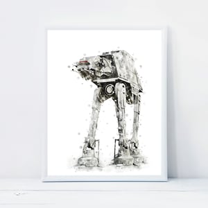 Star Wars At-At Walker Print Watercolor Poster Space Force Hunter Yoda Art Print Painting Star Wars Art Wall Art Gift Digital Download