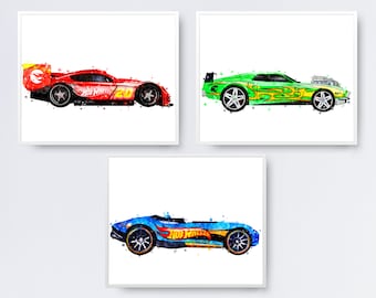 Personalized & Custom Printed Hot Wheels Bedroom Poster Banner Decor