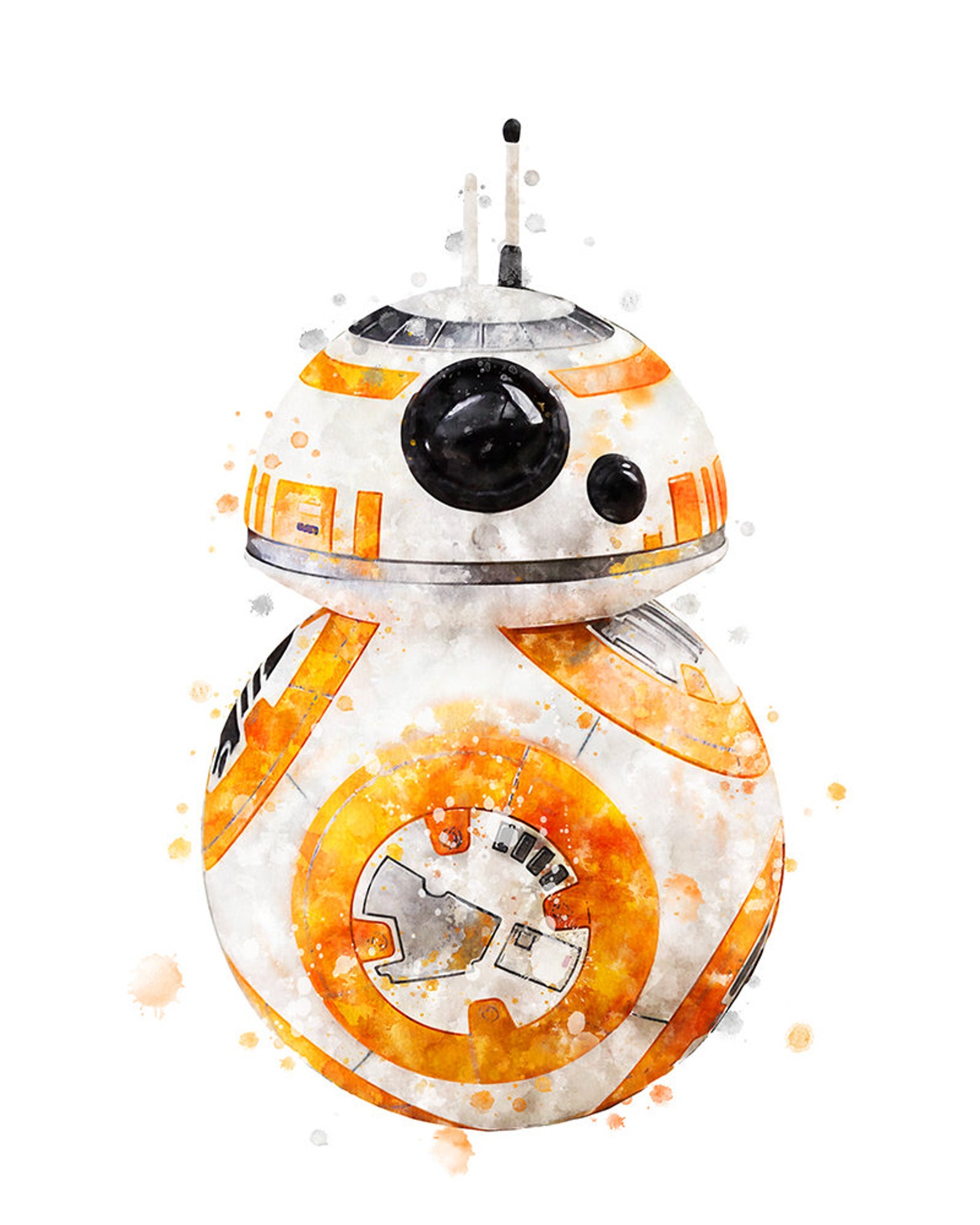 Star Wars Print Baby BB-8 R2D2 C3PO Watercolor Printable Art Droid ...
