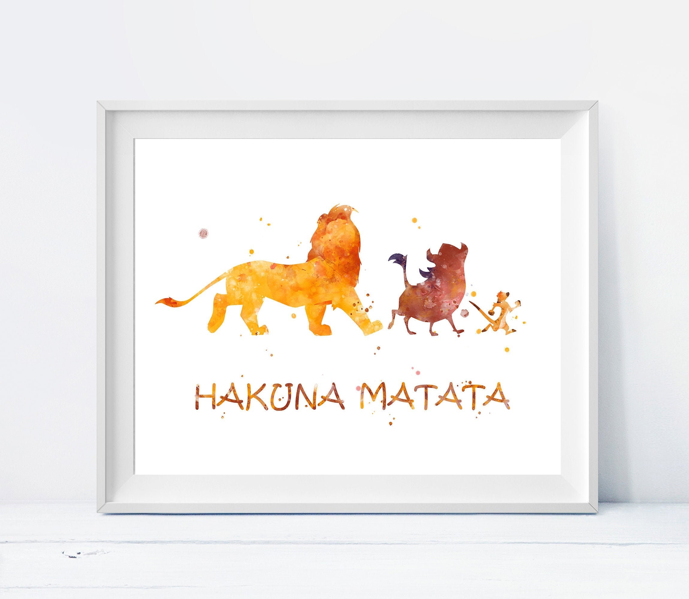 Download Etsy Matata Print Poster Watercolor Birthday King - Matata Pumbaa Print Printable Gift Lion Hakuna Digital Mufasa Art Hakuna Timon