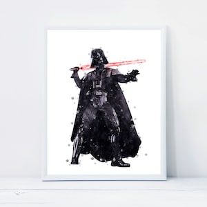 Star Wars Darth Vader Print Star Wars Poster Illustration Darth Vader Watercolor Printable Star Wars Darth Vader Artwork Wall Art Decor Gİft
