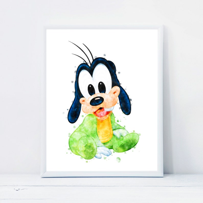 Goofy Print Baby Gofy Watercolor Painting Baby Goofy Printable | Etsy