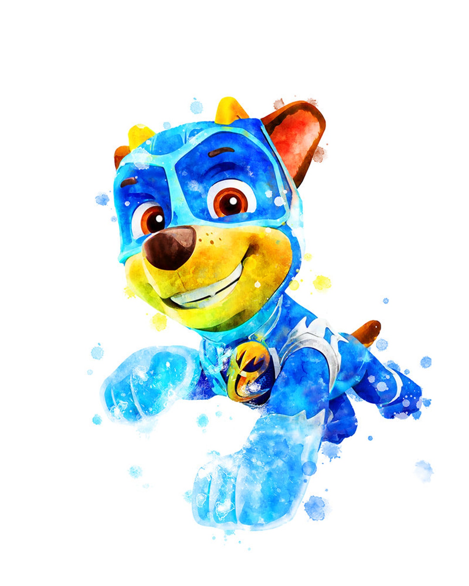 Paw Patrol Set of 8 Mighty Pups Watercolor Paw Patrol Print - Etsy UK