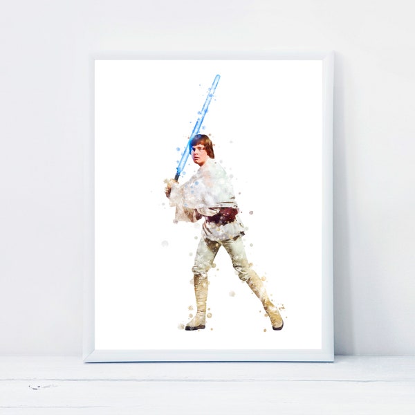 Star Wars Luke Skywalker Art Print Star Wars Poster Luke Skywalker Watercolor Printable Star Wars Digital Print