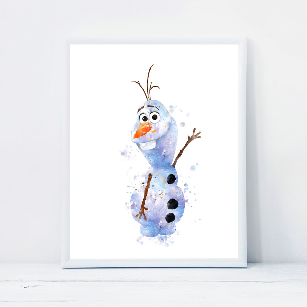 アナと雪の女王 オラフ 水彩画 アナと雪の女王 雪だるま プリント アナ