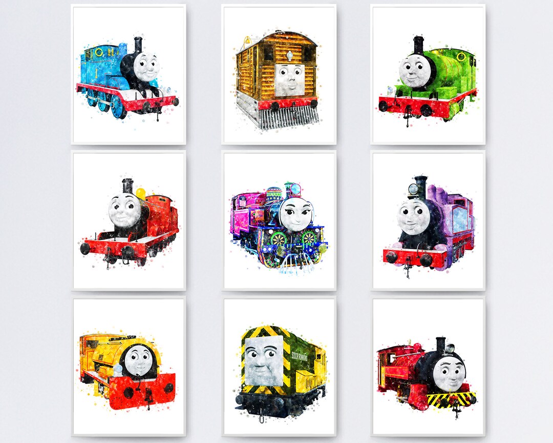 Thomas and Friends Set of 9 Watercolor Printable Thomas James Percy ...