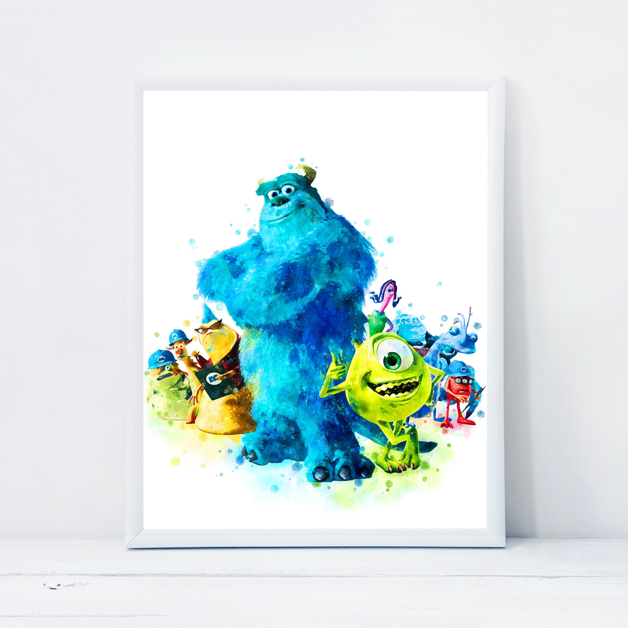 モンスターズインク 水彩画 ジェームズ・マイク プリント