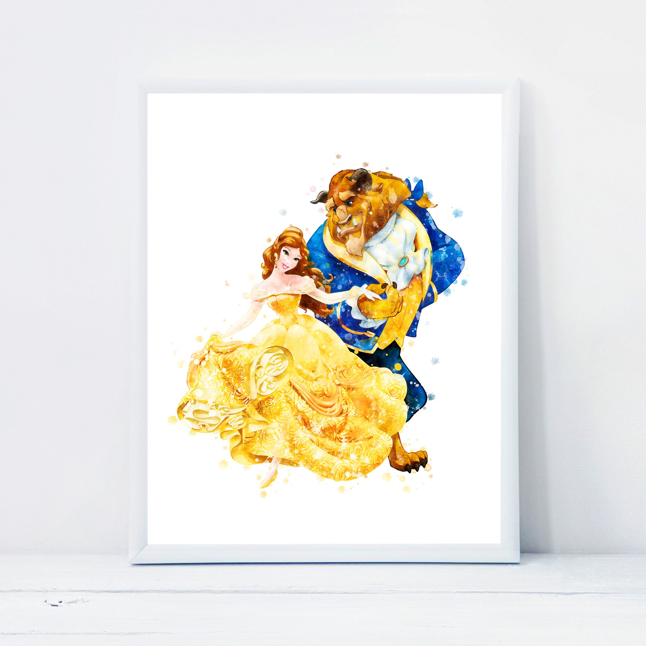 Beauty and the Beast Print Watercolor Wall Art the Beast Etsy 日本