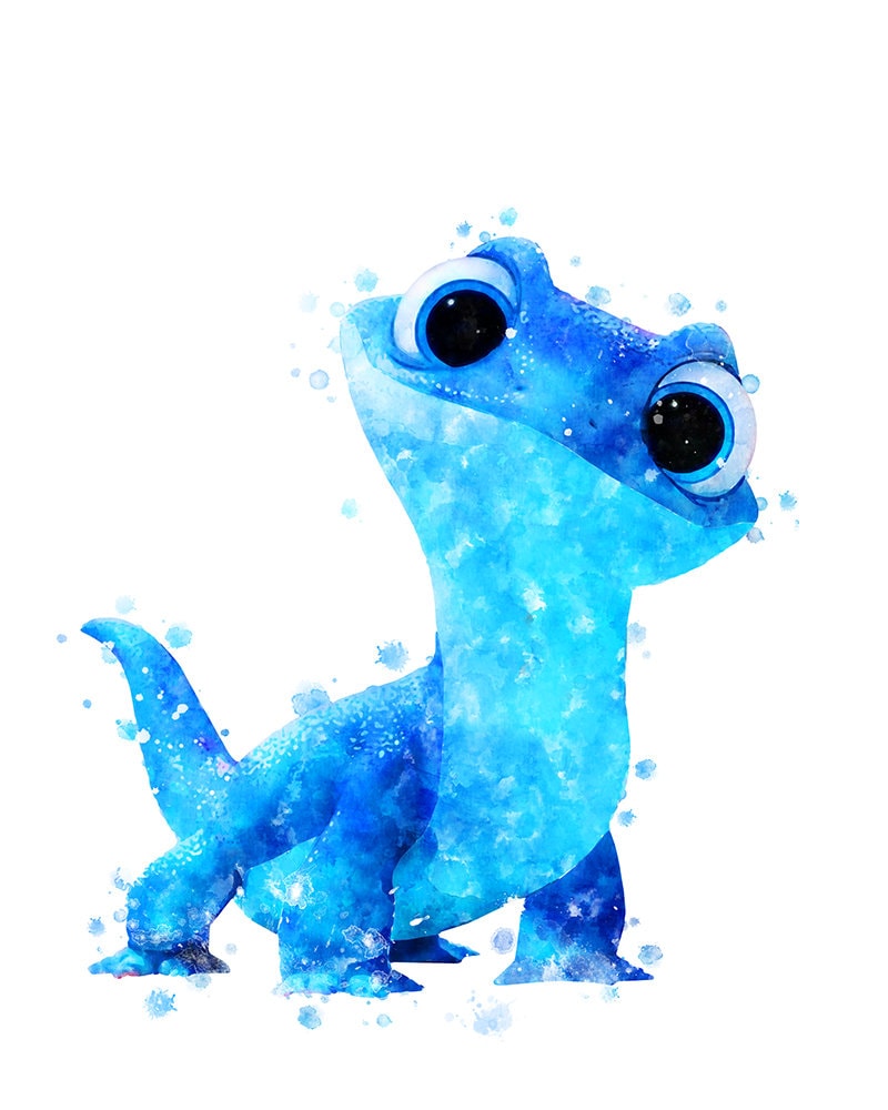 アナと雪の女王2 アナ エルサ ブルーニ サラマンダー オラフ 水彩画