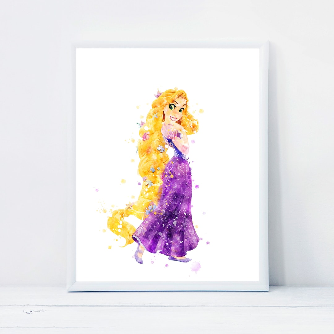 ラプンツェル プリント プリンセス 水彩画 印刷可能 プリンセス