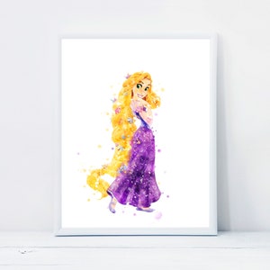 ラプンツェル プリント プリンセス 水彩画 印刷可能 プリンセス