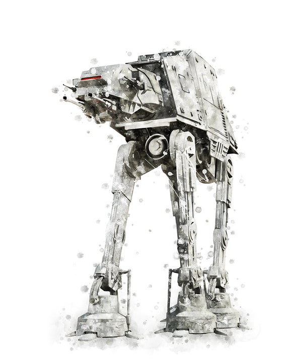 スターウォーズ アットアットウォーカー プリント 水彩画ポスター