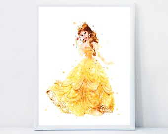 プリンセスベルの印刷可能なアート プリンセスベルの水彩画 プリンセス