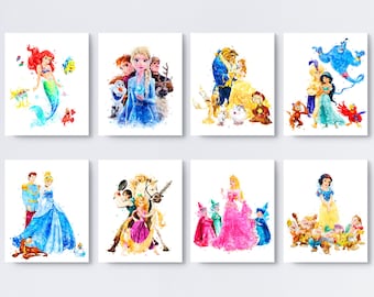 プリンセスセット 8枚セット アートプリント プリンセス シンデレラ