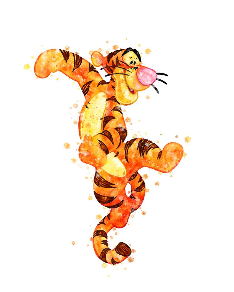 Winnie the Pooh Tigger Watercolor Print Winnie the Pooh Poster - Etsy
