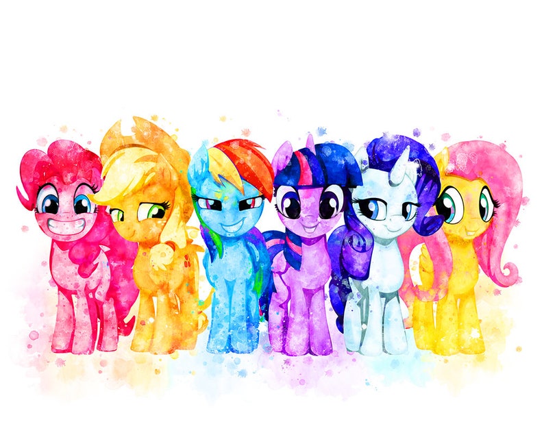 My Little Pony Print My Little Pony Watercolor Poster Mlp Etsy