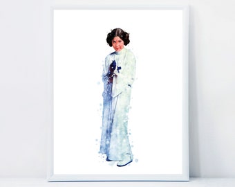 Princess Leia Organa Print Star Wars Princess Leia Watercolor Printable Star Wars Poster Leia Organa Wall Art Birthday Gifts Home Decor