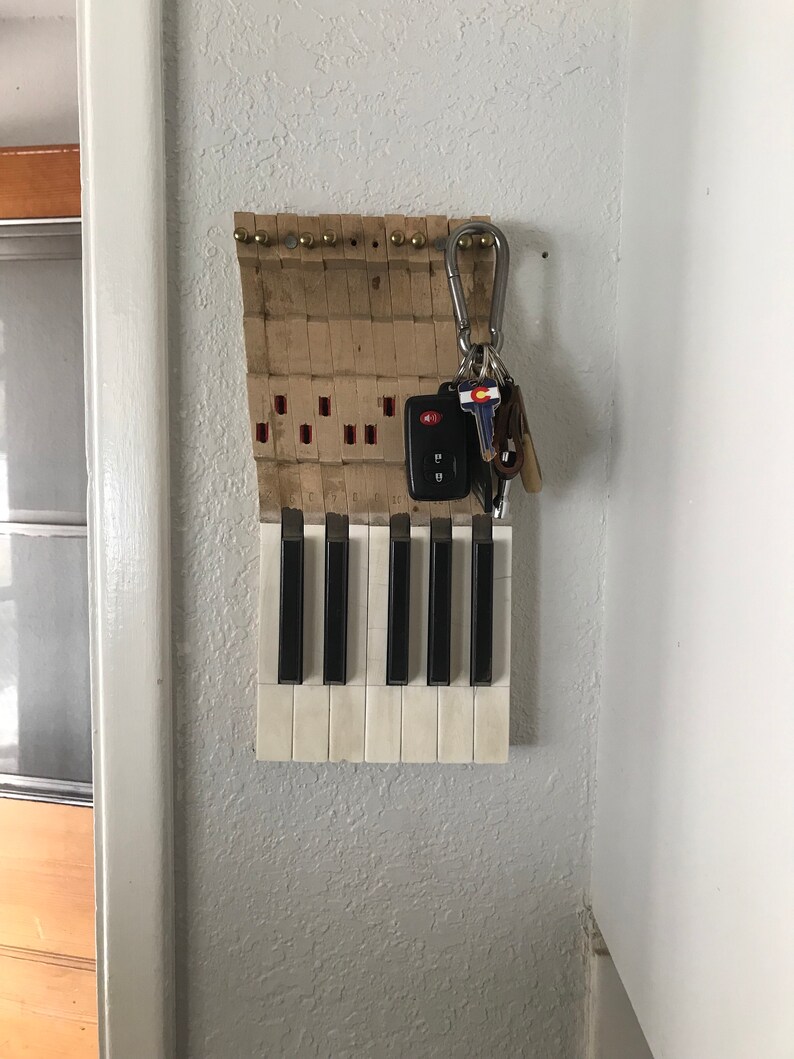 Upcycled Piano Keys Key Holder Large Etsy
