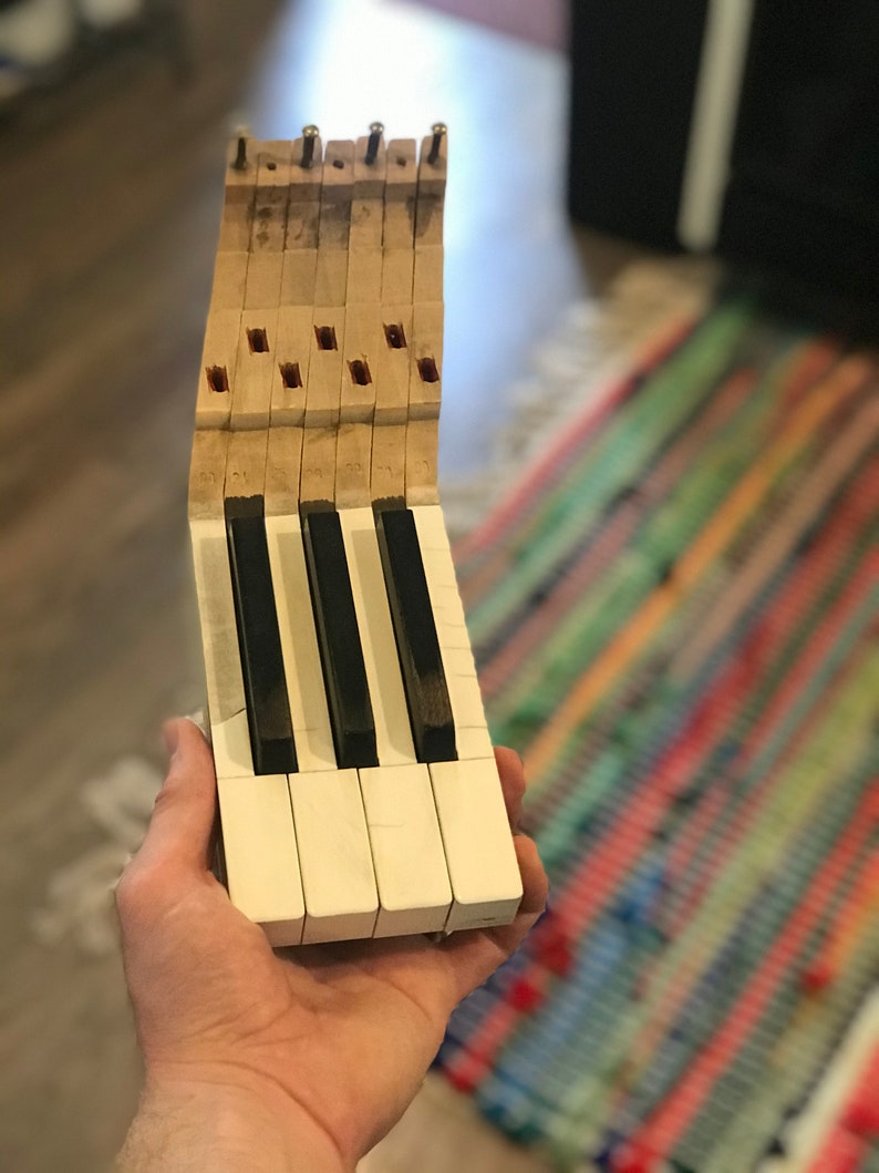 Upcycled Piano Keys Key Holder FB Etsy