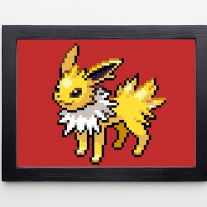 Pixelated Jolteon PRINTABLE / Eeveelution Digital Download Wandkunst