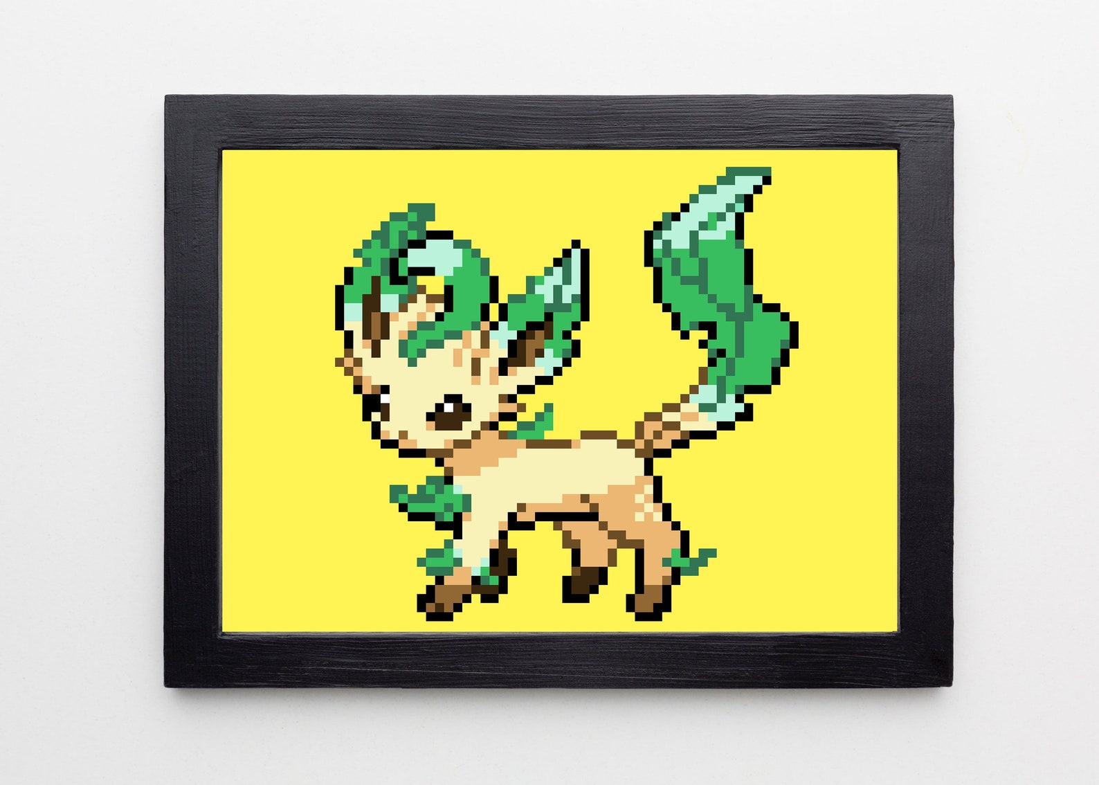 Pixelated Leafeon PRINTABLE / Eeveelution Digital Download | Etsy
