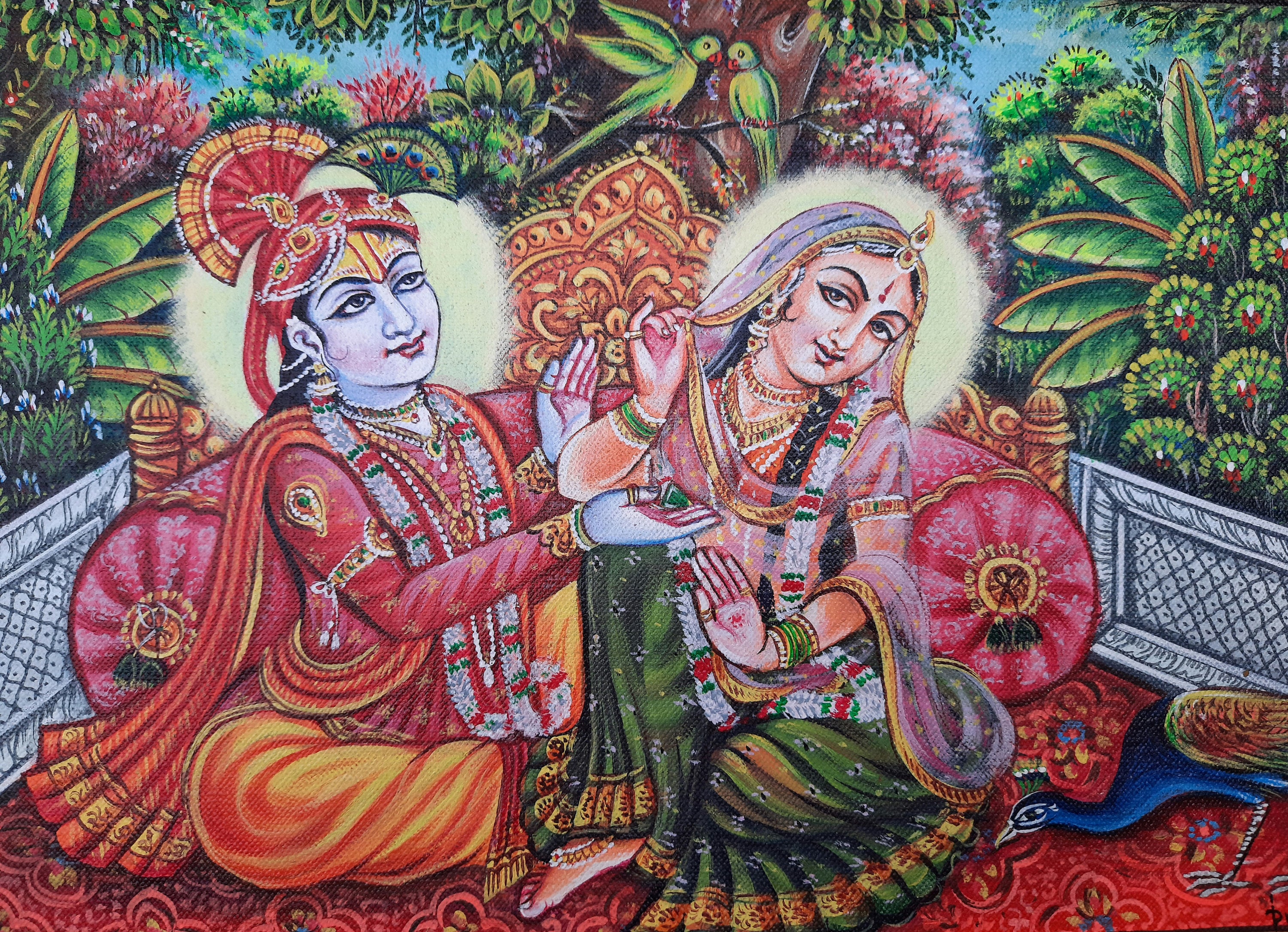 Radha Krishna Painting,krishna Radha Canvas Painting,krishna Painting