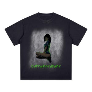 CORRUPTEDPURE Square Patch Monkey Washed T-Shirtt