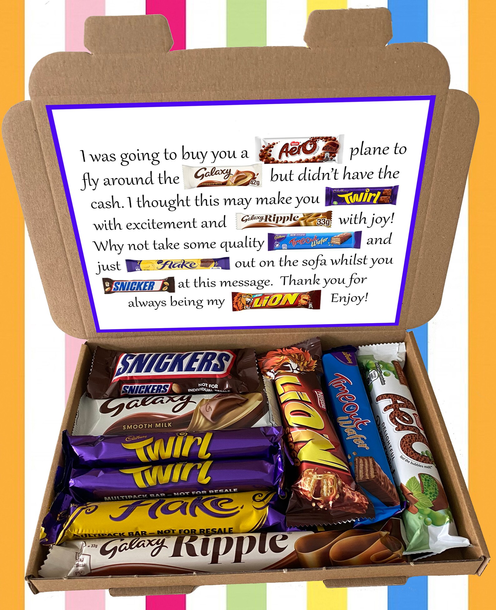 Chocolate Poem Snack Box Treat Birthday Thank You Just Etsy