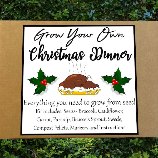 Christmas Dinner Vegetable Seed Kit | Gardening Box | Grow Your Own | Birthday Gift | Allotment Vegetables | Sustainable Living