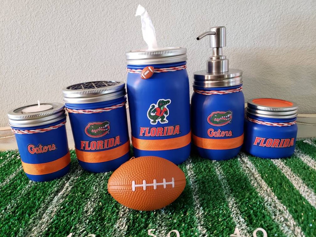 Florida Gators Mason Jar Bathroom, Office, or Bedroom Set. Etsy
