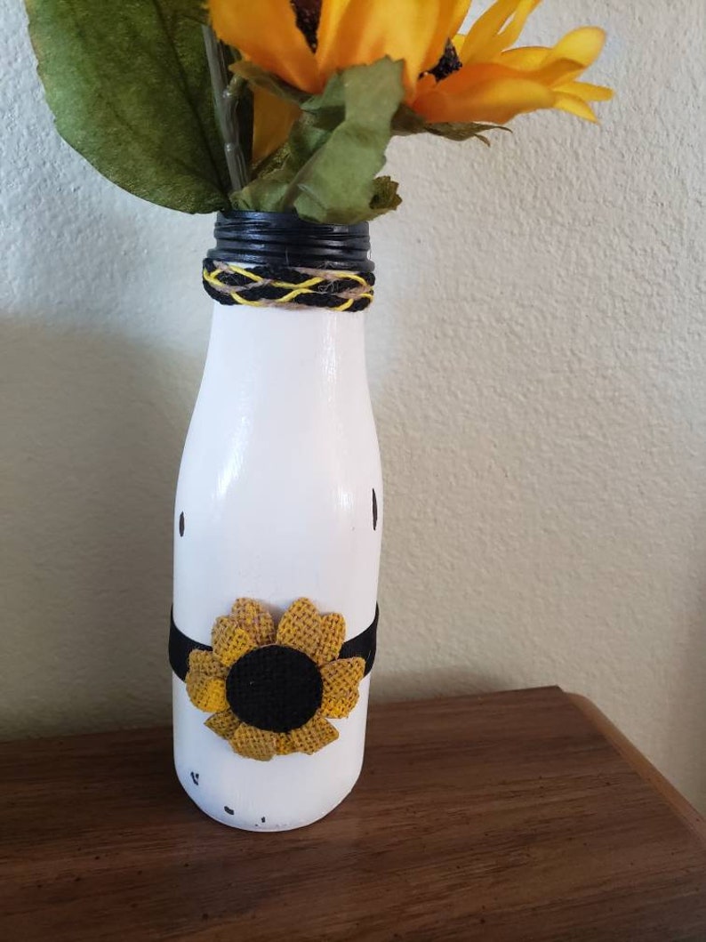 Black & white mason jar Sunflower bathroom set office set Etsy