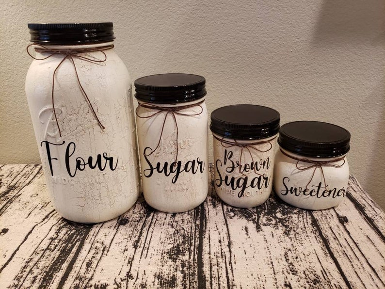 Kitchen canisters rustic kitchen farmhouse. | Etsy