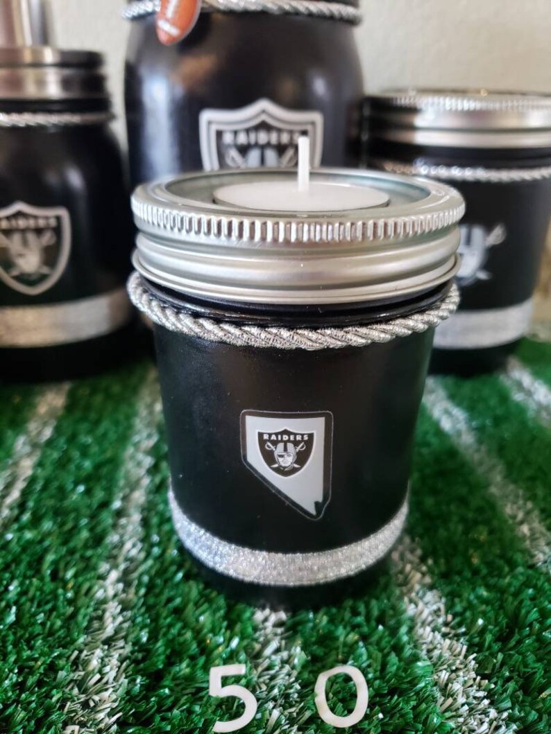 Las Vegas Raiders Bathroom Set. Raiders Office Set. Mason Jar | Etsy