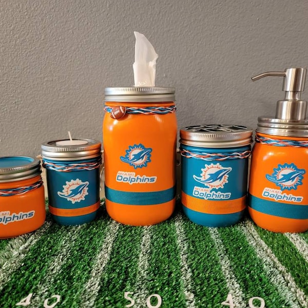 Miami Dolphins Bathroom Set Etsy