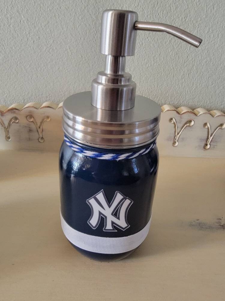 New York Yankees Mason Jar Bathroom or Office Set. Etsy