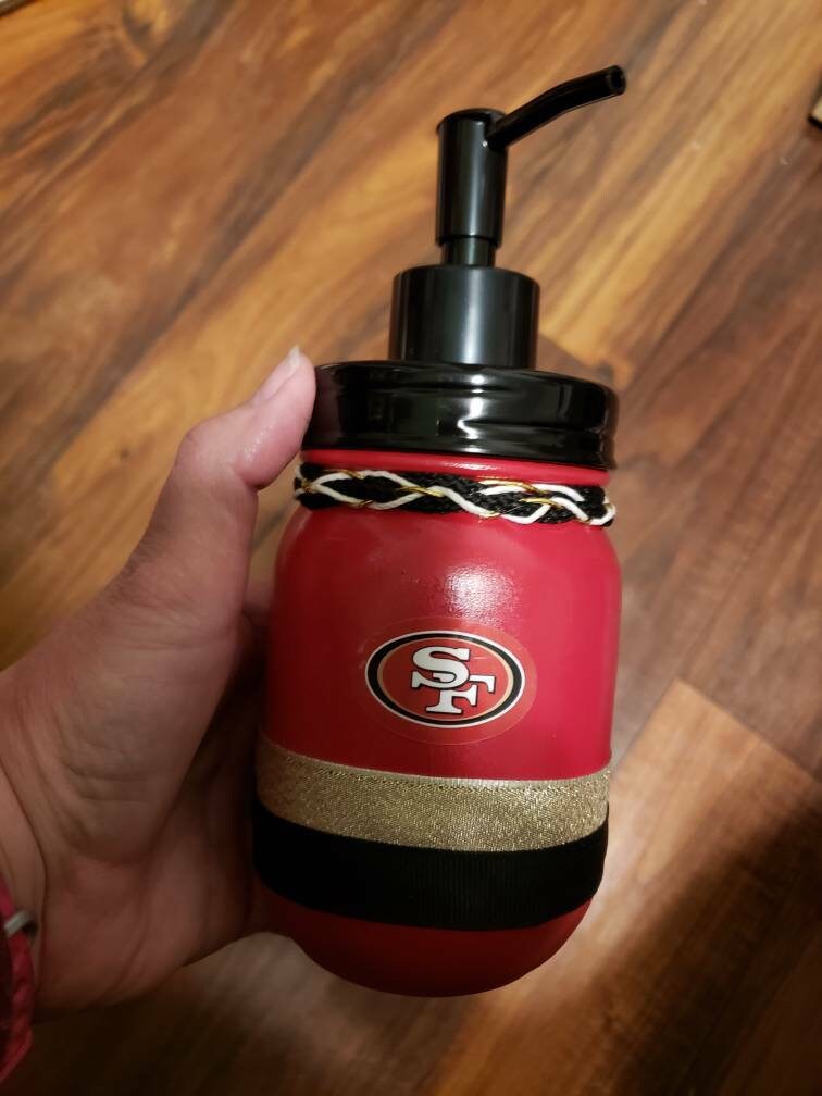 San Fransisco 49ers NFL Mason Jar Baño /Office Set | Etsy