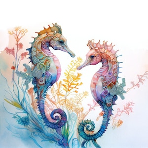 SEAHORSE, Seahorse gift, housewarming gift, ocean animal art, Gift for father, Gift for new home, gift decor